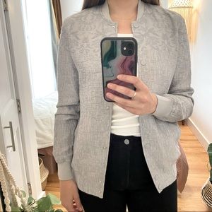 All Saints embroidered cotton bomber jacket sz: 4